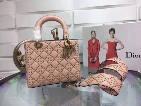 Dior CANNAGE Original Calfskin Leather Tote Bag 3892 pink JH07627Qt35
