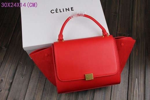 Fake AAAAA Celine Trapeze Bag Original Leather 3342-1 red JH06515oE28