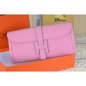 AAA 1:1 2015 hermes epsom leather jige elan long clutch bag pink 509058 JH01890Pp71