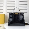 AAA 1:1 FENDI PEEKABOO ICONIC Black leather bag F0837 JH08554IL96