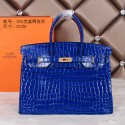 AAA 2015 Hermes H35 winter best-selling model crocodile gold chain blue JH01834xn59