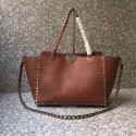 AAA Copy VALENTINO Rockstud large tote 0973 brown JH09745JY49