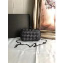 BOTTEGA VENETA Knot snakeskin-trimmed satin clutch 62548 dark grey JH09305aT90