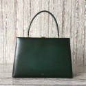CELINE MEDIUM CLASP HANDBAG IN BOX CALFSKIN WITH PATINA 180923 Blackish green JH06072yn71