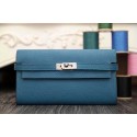 Copy 2015 Hermes kelly wallet new model 051300 blue JH01792Ea94