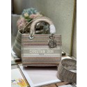 MEDIUM LADY D-LITE BAG Multicolor Stripes Embroidery M0565ORFO JH06698Nr89