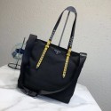 Prada Saffiano leather and nylon tote 1BG212 black&yellow JH05538rt58
