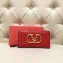 VALENTINO Origianl leather Zipped Wallet VG0088 red JH09521aT18