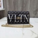 VALENTINO Rockstud quilted leather cross-body bag 5830 black JH09798Za30