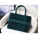 DIOR BOOK TOTE green Cannage Embroidered Velvet M1287Z JH06884xA12
