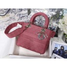 DIOR MEDIUM LADY D-LITE BAG Mallow Rose Cannage Embroidery M0565OREY JH06930MM62