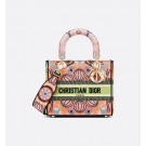 DIOR MEDIUM LADY D-LITE BAG Multicolor Tie & Dior Embroidery M0565OJb JH06840RR94