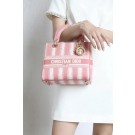 DIOR MEDIUM LADY D-LITE BAG Pink D-Stripes Embroidery M0565 JH06781qT25