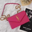 Imitation SAINT LAURENT Monogram leather cross-body bag 263358 Pivoive pink JH08058yF79