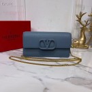 Imitation Top VALENTINO Origianl Leather Bag V0018 blue JH09659Wv17