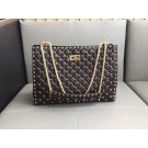 Imitation Valentino Starry Series Shopping Bag Original Sheepskin Leather 0346 Black JH09824cI42