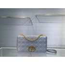 Knockoff LARGE DIOR CARO BAG Soft Cannage Calfskin M9243U sky blue JH06794dO66