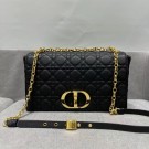 LARGE DIOR CARO BAG Black Soft Cannage Calfskin M9243U JH06819BV46
