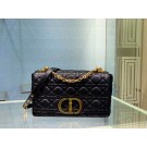 MEDIUM DIOR CARO BAG Soft Cannage Calfskin M9242 black JH06745jk50