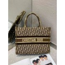 New DIOR BOOK TOTE SMALL Oblique Embroidered Velvet M1296ZW Brown JH06907rZ14