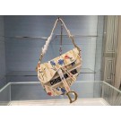 Replica DIOR Beige Multicolor Dior Hibiscus Metallic Thread Embroidery SADDLE BAG M0446C Beige JH06782eG43