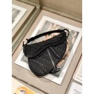 Replica Dior SADDLE BRAIDED LEATHER STRIPS WITH FRINGE BAG M900 black JH07110gn30