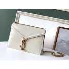 Replica SAINT LAURENT Cassandra leather shoulder bag 532750 white JH07875Hw86