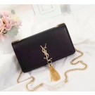 Replica SAINT LAURENT Kate Tassel Monogram small leather cross-body bag 499859 black JH08078BL42