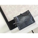Replica SAINT LAURENT NIKI MEDIUM SHOPPING BAG IN CRINKLED VINTAGE LEATHER 5814 dark grey JH07716Ha32