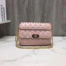 Replica Top VALENTINO Rockstud small quilted leather shoulder bag 77562 pink JH09738Zf62