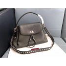 Replica VALENTINO Rockstud leather tote 4987 Chocolates JH09829EX20