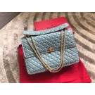 Replica VALENTINO Spike quilted leather large shoulder bag 0027 Light blue JH09859aG64