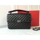 Replica VALENTINO Spike quilted leather large shoulder bag A0327 black JH09825jT29