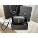 SOLFERINO SMALL SATCHEL IN BOX SAINT LAURENT LEATHER 63430 black JH07742hU34