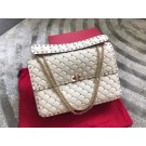 VALENTINO Spike quilted leather large shoulder bag 0027 white JH09863DY28