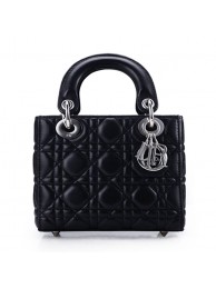 2014 Dior Original leather 44552 black silver chain JH07694uo30