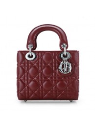 2014 Dior Original leather 44552 red wine silver chain JH07693HE62