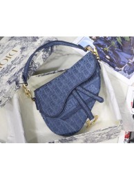 AAA 1:1 Dior SADDLE DENIM CANVAS BAG M928 blue JH07083RI87
