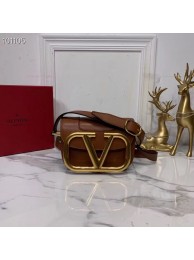 AAA 1:1 VALENTINO Origianl leather shoulder bag V0032 brown JH09627WE81