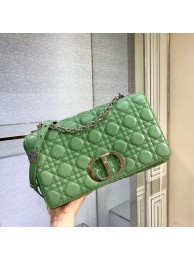 AAA Copy LARGE DIOR CARO BAG Soft Cannage Calfskin M9243U green JH06795JY49