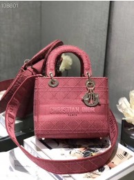AAA MEDIUM LADY D-LITE BAG Mallow Rose Cannage Embroidery M0565OREY JH06912im52