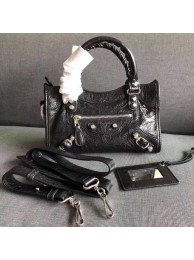 AAA Replica Balenciaga The City Handbag Calf leather 382567 black JH09422UG71