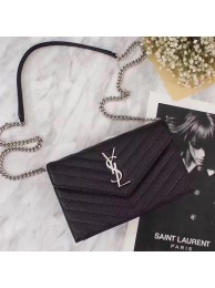 AAAAA SAINT LAURENT Monogram leather cross-body bag 55070 black JH08060DU34