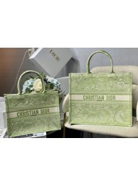 AAAAA SMALL DIOR BOOK TOTE Lime Toile de Jouy Reverse Embroidery M1296ZR JH06731hr50