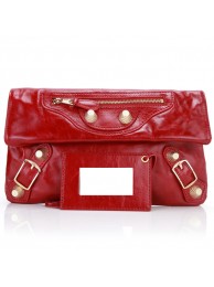 Balenciaga Flap Clutch Bag Eggplant 330 Red Gold JH09475rj41