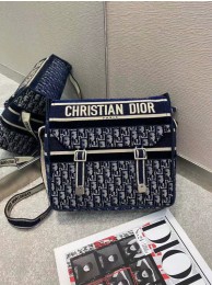 Best Dior Oblique Embroidery DIORCAMP BAG M1291 Blue JH06904aU87