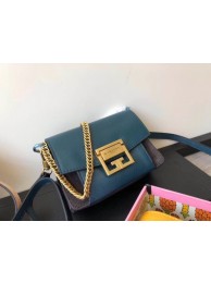Best Replica GIVENCHY GV3 leather and suede mini shoulder bag 1116 blue JH09042sm35