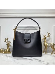 Best VALENTINO Origianl Palm Leather Bag V5002 Black JH09666hW68