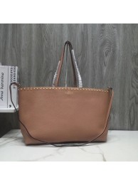 Best VALENTINO Rockstud grained leather shopper 93316 pink JH09854aU87
