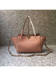 Cheap VALENTINO Rockstud medium tote 0972 pink JH09742hC74